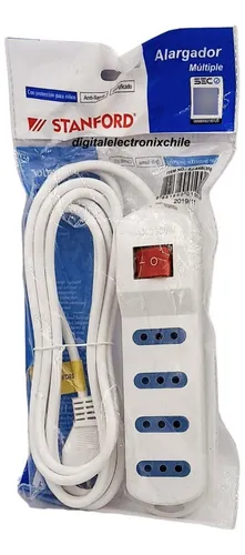 Alargador multiple con inter. 3mts blanco